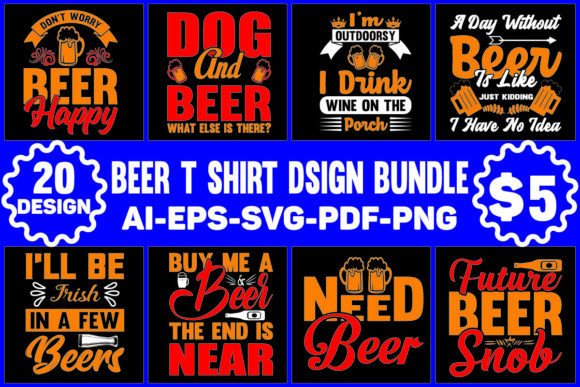 Beer T-Shirt Design Bundle