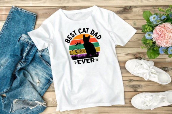 BEST CAT DAD EVER Graphics & T-Shirt Designs