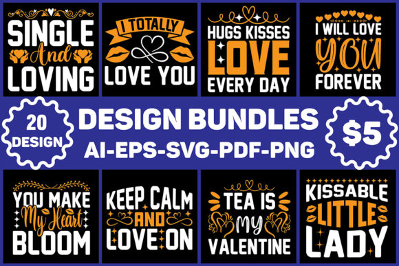 Valentine's Day T-Shirt Design Bundle
