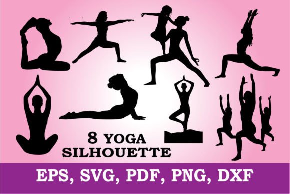 YOGA SILHOUETTE, SVG: Graphics for T-Shirt Designs